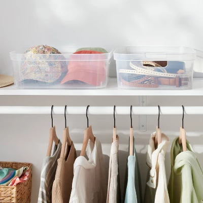 2pk Medium Open Storage Bins Clear - Brightroom™: Plastic Utility Tubs, Portable Universal Storage, 13.2 Volume Capacity 3 2pk Medium Open Storage Bins Clear - Brightroom™: Plastic Utility Tubs, Portable Universal Storage, 13.2 Volume Capacity