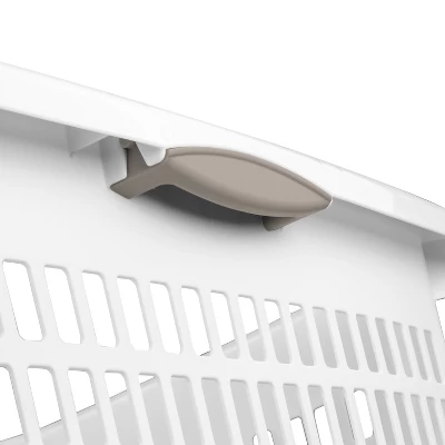 1.5bu Plastic Square Laundry Basket - Brightroom™: Medium White Clothes Hamper With Built-In Handles, Portable Storage 8 1.5bu Plastic Square Laundry Basket - Brightroom™: Medium White Clothes Hamper With Built-In Handles, Portable Storage - Image 6