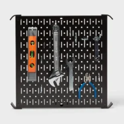16" Square Metal Pegboard - Brightroom™: Wall & Garage Storage Organizer, Carbon Steel, Black, 100 Lb Capacity -Green house GUEST 18317b39 7a8a 4c50 8218 5ba6f930281c