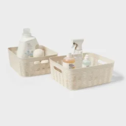 2pk Wave Medium Decorative Basket Cream - Brightroom™ 7 2pk Wave Medium Decorative Basket Cream - Brightroom™ -Green house GUEST 18abc29c cd2a 4b08 abdf 83a9eadf43a1
