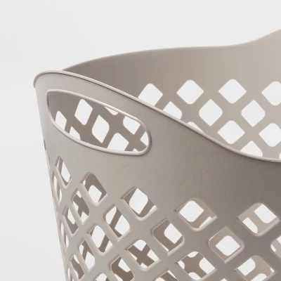 1bu Flexible Diamond Round Laundry Basket Gray - Brightroom™: Polyethylene, 35.2L Capacity, Built-In Handles, Multipurpose 4 1bu Flexible Diamond Round Laundry Basket Gray - Brightroom™: Polyethylene, 35.2L Capacity, Built-In Handles, Multipurpose - Image 2