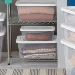 16qt Clear Storage Box With Lid White - Brightroom™ 16 16qt Clear Storage Box With Lid White - Brightroom™ -Green house GUEST 1a8b60bf b2f8 4db0 b406 632349a651a8