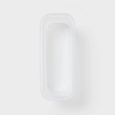 2pk Slim Open Storage Bins Clear - Brightroom™: Stackable Plastic Utility Tubs, 7.1 Volume, Nesting, Spot Clean 4 2pk Slim Open Storage Bins Clear - Brightroom™: Stackable Plastic Utility Tubs, 7.1 Volume, Nesting, Spot Clean - Image 2