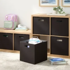 13" Fabric Bin 6pk Black - Brightroom™