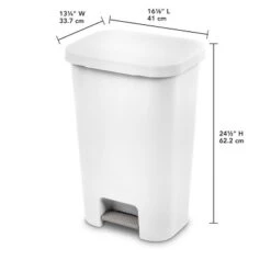 11.9gal Step Trash Can White - Brightroom™: Pedal-Operated Kitchen Garbage Can, Textured Plastic, Indoor Use 19 11.9gal Step Trash Can White - Brightroom™: Pedal-Operated Kitchen Garbage Can, Textured Plastic, Indoor Use -Green house GUEST 35e7401c bb00 4cc0 a5ee 9418702acbc6
