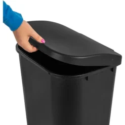 11.3gal Lift Top Waste Basket Black - Brightroom™: Kitchen Trash Can, Fingerprint-Resistant, Indoor Trash Bin -Green house GUEST 374c1b5a 3969 4ece ae38 e552e3a34b9d