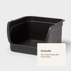 4.6qt Open Front Stackable Storage Bin - Brightroom™: Portable Black Utility, Universal Storage, 5" Height 7 4.6qt Open Front Stackable Storage Bin - Brightroom™: Portable Black Utility, Universal Storage, 5" Height -Green house GUEST 37e3c57e b404 4225 8b9d 9ee4f026b278