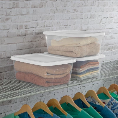 16qt Clear Storage Box With Lid White - Brightroom™ 4 16qt Clear Storage Box With Lid White - Brightroom™ - Image 2