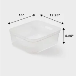 2pk Medium Open Storage Bins Clear - Brightroom™: Plastic Utility Tubs, Portable Universal Storage, 13.2 Volume Capacity 7 2pk Medium Open Storage Bins Clear - Brightroom™: Plastic Utility Tubs, Portable Universal Storage, 13.2 Volume Capacity -Green house GUEST 419d1d1c 1fcb 4894 a179 5649851b4eab