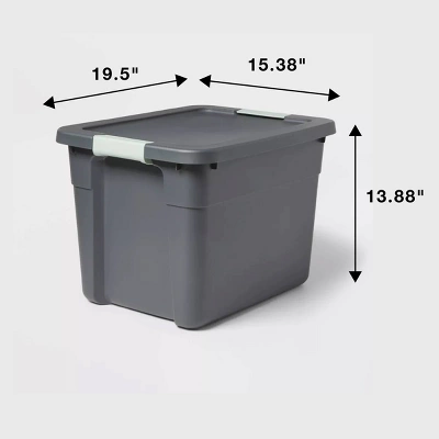 12gal Latching Storage Tote - Brightroom™: Stackable Gray Utility Bin With Lid, Portable Universal Organizer 7 12gal Latching Storage Tote - Brightroom™: Stackable Gray Utility Bin With Lid, Portable Universal Organizer - Image 5