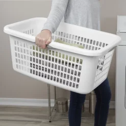 2bu Laundry Basket White - Brightroom™: Portable Plastic Clothes Organizer With Built-In Handles, 70.4L Capacity 11 2bu Laundry Basket White - Brightroom™: Portable Plastic Clothes Organizer With Built-In Handles, 70.4L Capacity -Green house GUEST 4e5d455b 168d 44ae 9c06 c437a2dc19b5