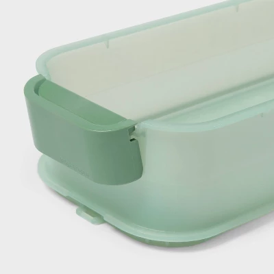 Click In Place 3qt Shallow Slim Plastic Storage Bin For Home And Office Organization Green Tint - Brightroom™ 4 Click In Place 3qt Shallow Slim Plastic Storage Bin For Home And Office Organization Green Tint - Brightroom™ - Image 2