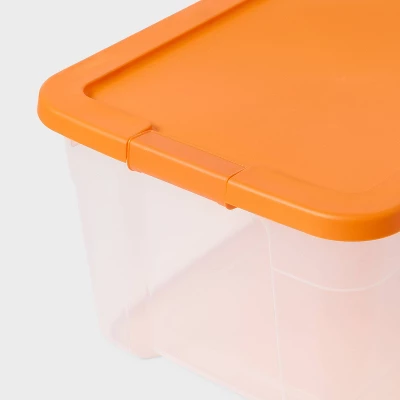 66qt Halloween Clear Latching Storage Box Orange Lid And Latch - Brightroom™ 3 66qt Halloween Clear Latching Storage Box Orange Lid And Latch - Brightroom™ - Image 2
