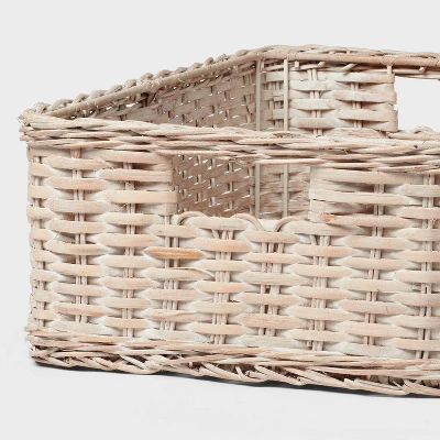 Woven Rattan Folio Bin White Washed - Brightroom™ 4 Woven Rattan Folio Bin White Washed - Brightroom™ - Image 2