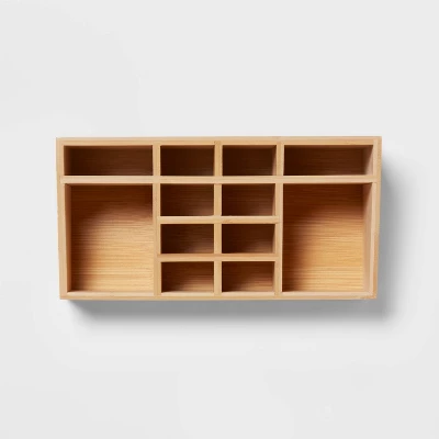 10" X 5" X 4" 12 Compartment Bamboo Countertop Organizer - Brightroom™ 4 10" X 5" X 4" 12 Compartment Bamboo Countertop Organizer - Brightroom™ - Image 2