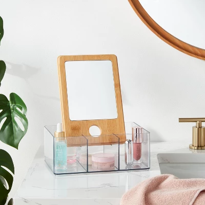 Cosmetic Storage Container With Bamboo Lid - Brightroom™ 3 Cosmetic Storage Container With Bamboo Lid - Brightroom™