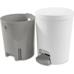 1.6gal Round Step Trash Can - Brightroom™: Compact Pedal-Operated Lid, Small Bathroom Bin, Textured White Finish 19 1.6gal Round Step Trash Can - Brightroom™: Compact Pedal-Operated Lid, Small Bathroom Bin, Textured White Finish -Green house GUEST 736219aa 062d 4738 8ac8 fdac2a3c8c8b