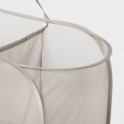 Pop-up Mesh Triple Sorter - Brightroom™: Collapsible Gray Laundry Hamper, Multipurpose Clothes Organizer 4 Pop-up Mesh Triple Sorter - Brightroom™: Collapsible Gray Laundry Hamper, Multipurpose Clothes Organizer - Image 2