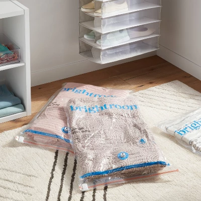 Large 3pc Compression Bags Clear - Brightroom™: Vacuum Seal Storage For Clothes & Bedding, Space Saver 3 Large 3pc Compression Bags Clear - Brightroom™: Vacuum Seal Storage For Clothes & Bedding, Space Saver