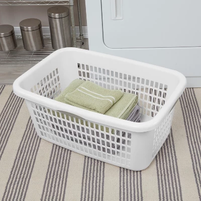 2bu Laundry Basket White - Brightroom™: Portable Plastic Clothes Organizer With Built-In Handles, 70.4L Capacity 2 2bu Laundry Basket White - Brightroom™: Portable Plastic Clothes Organizer With Built-In Handles, 70.4L Capacity