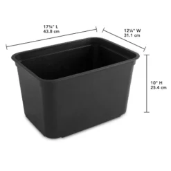 26.2qt Heavy Duty Storage Bin - Brightroom™: Black Plastic, Stackable & Portable, Universal Storage Solution -Green house GUEST 7adcb98c 6476 4bbb aa17 6aab822be76c