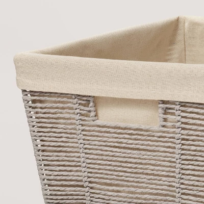 17" X 12" X 8" Large Woven Twisted Paper Rope Tapered Basket Gray - Brightroom™ 4 17" X 12" X 8" Large Woven Twisted Paper Rope Tapered Basket Gray - Brightroom™ - Image 2