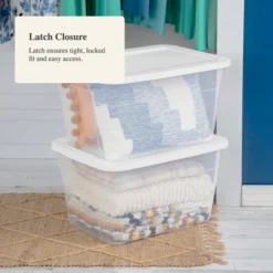 56qt Clear Non-Latching Storage Box With White Lid - Brightroom™ 14 56qt Clear Non-Latching Storage Box With White Lid - Brightroom™ -Green house GUEST 80e13dd9 8840 44b7 a511 0563ccffa9b3