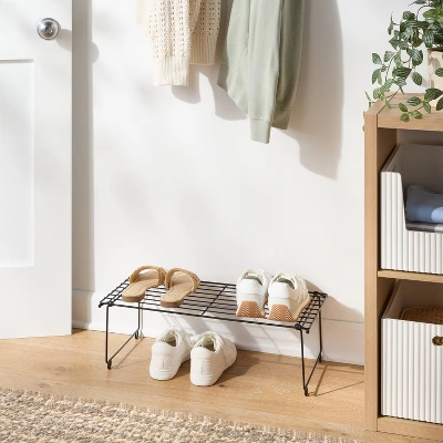 Stackable Single Shoe Rack Black - Brightroom™ 3 Stackable Single Shoe Rack Black - Brightroom™