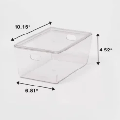 4L Stacking Clear Bin With Lid - Brightroom™: PET, Lidded, Stackable, Universal Storage, 10.15"x6.81"x4.52" -Green house GUEST 97abf7a3 80b7 45fd b0af 06eed6edf00a