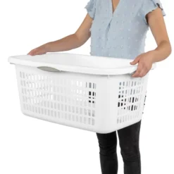 2bu Laundry Basket White - Brightroom™: Portable Plastic Clothes Organizer With Built-In Handles, 70.4L Capacity 12 2bu Laundry Basket White - Brightroom™: Portable Plastic Clothes Organizer With Built-In Handles, 70.4L Capacity -Green house GUEST 98ac3b53 34fb 4a1a 9217 4f567c594b30