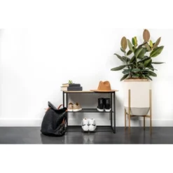 3 Tier Shoe Rack Black Metal With Natural Wood - Brightroom™ 16 3 Tier Shoe Rack Black Metal With Natural Wood - Brightroom™ -Green house GUEST 98afcc63 2d71 499c 8617 9ae2ecd81e5d