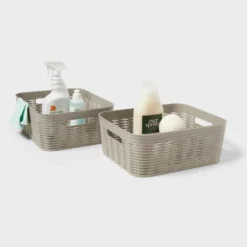 2pk Wave Medium Decorative Basket Gray - Brightroom™ 7 2pk Wave Medium Decorative Basket Gray - Brightroom™ -Green house GUEST 9a90595b 9762 4a0a 8121 32425a4a5b90