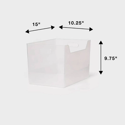 XL Multipurpose Storage Bin Clear - Brightroom™: Polypropylene Utility, 1499 Volume, 9.75" H, 15" W, 10.25" D 5 XL Multipurpose Storage Bin Clear - Brightroom™: Polypropylene Utility, 1499 Volume, 9.75" H, 15" W, 10.25" D - Image 3