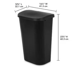 11.3gal Lift Top Waste Basket Black - Brightroom™: Kitchen Trash Can, Fingerprint-Resistant, Indoor Trash Bin -Green house GUEST 9db165a7 0493 4c4c b089 67dac64661c4