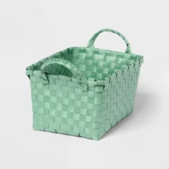 Woven Plastic Basket Small - Brightroom™ 10 Woven Plastic Basket Small - Brightroom™ -Green house GUEST a4d0176f 2a79 4296 a9ef fc1f783e4557