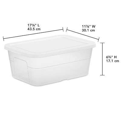 16qt Clear Storage Box With Lid White - Brightroom™ 3 16qt Clear Storage Box With Lid White - Brightroom™