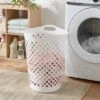2.2bu Flexible Laundry Hamper White - Brightroom™: Tall Plastic Clothes Hamper With Built-In Handles, Diamond Pattern 1 2.2bu Flexible Laundry Hamper White - Brightroom™: Tall Plastic Clothes Hamper With Built-In Handles, Diamond Pattern -Green house GUEST b176696a 971c 4060 943f 8de2c1f07afb