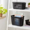Narrow Large Decorative Plastic Bin Black - Brightroom™: Modern Storage With Cut-Out Handles, 13" Cube Compatible 2 Narrow Large Decorative Plastic Bin Black - Brightroom™: Modern Storage With Cut-Out Handles, 13" Cube Compatible -Green house GUEST b32277dd 59f1 45fd bf4a 1e4ae0e0d0b1