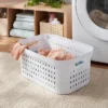 1.5bu Rectangle Modern Laundry Basket - Brightroom™: White Plastic Clothes Basket With Built-In Handles, Medium Size 2 1.5bu Rectangle Modern Laundry Basket - Brightroom™: White Plastic Clothes Basket With Built-In Handles, Medium Size -Green house GUEST b7635510 3a99 4abc bd08 f7074959aef2