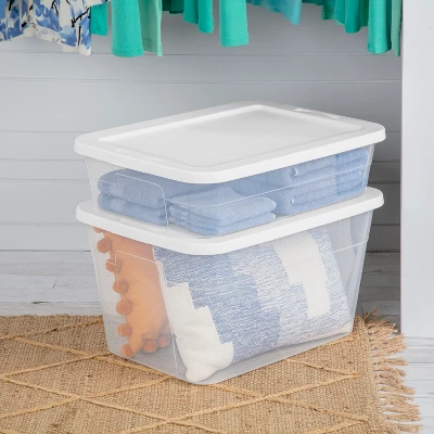 56qt Clear Non-Latching Storage Box With White Lid - Brightroom™ 7 56qt Clear Non-Latching Storage Box With White Lid - Brightroom™ - Image 5