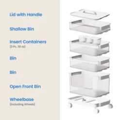 7pc Click In Place Rolling Storage Cart Kit Plastic Storage Home And Office Organization - Brightroom™​ -Green house GUEST c32d2d4f 9529 4084 96c1 6698a5675dd8