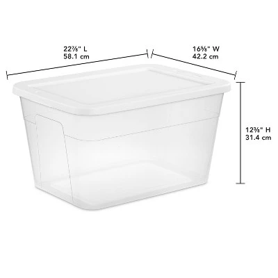 56qt Clear Non-Latching Storage Box With White Lid - Brightroom™ 3 56qt Clear Non-Latching Storage Box With White Lid - Brightroom™
