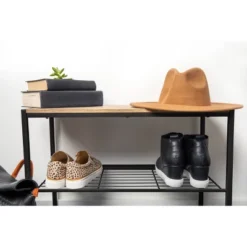 3 Tier Shoe Rack Black Metal With Natural Wood - Brightroom™ 17 3 Tier Shoe Rack Black Metal With Natural Wood - Brightroom™ -Green house GUEST c78940d7 09ac 4528 9c99 1acfbc7d38b2