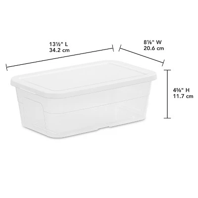 6qt Clear Storage Box White - Brightroom™ 3 6qt Clear Storage Box White - Brightroom™
