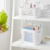 Narrow Large Decorative Plastic Bin White - Brightroom™: Modern Storage With Cut-Out Handles, 13" Cube Compatible -Green house GUEST d2b4bbcd a693 4a36 9505 b5370adb3466