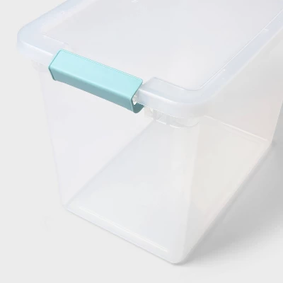 27qt Deep Storage Bin Clear With Latches - Brightroom™ 4 27qt Deep Storage Bin Clear With Latches - Brightroom™ - Image 2