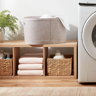 1.5bu Felt Laundry Basket Oatmeal - Brightroom™: Heavy Duty Clothes Basket With Handles, Polyester, 3570 Volume 3 1.5bu Felt Laundry Basket Oatmeal - Brightroom™: Heavy Duty Clothes Basket With Handles, Polyester, 3570 Volume