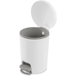1.6gal Round Step Trash Can - Brightroom™: Compact Pedal-Operated Lid, Small Bathroom Bin, Textured White Finish 17 1.6gal Round Step Trash Can - Brightroom™: Compact Pedal-Operated Lid, Small Bathroom Bin, Textured White Finish -Green house GUEST e7b7d364 e2e5 4250 831e 4f714ade8431