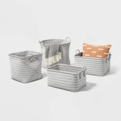 Large Woven Rectangular Storage Basket Gray/White - Brightroom™ 8 Large Woven Rectangular Storage Basket Gray/White - Brightroom™ -Green house GUEST f7afc392 cd5f 4f5b b71c de34f8204ec5