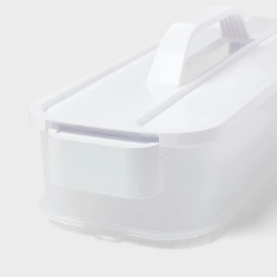 Click In Place Slim Lid With Handle For Plastic Storage Bins Home And Office Organization White- Brightroom™ 4 Click In Place Slim Lid With Handle For Plastic Storage Bins Home And Office Organization White- Brightroom™ - Image 2